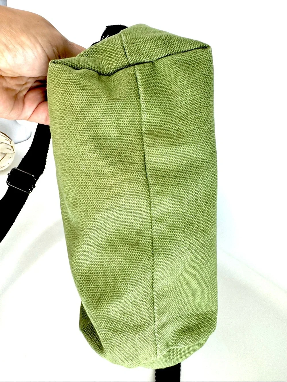 Togood Canvas Drawstring Bucket Crossbody Bag – Sage Green – Excellent Condition